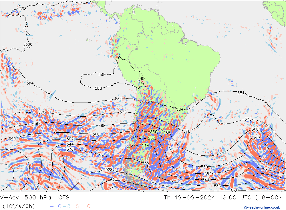 V-Adv. 500 hPa GFS  19.09.2024 18 UTC