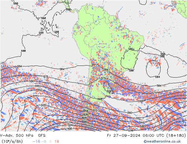 V-Adv. 500 hPa GFS vr 27.09.2024 06 UTC