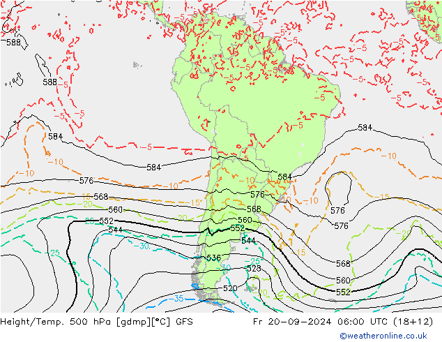 Z500/Rain (+SLP)/Z850 GFS Fr 20.09.2024 06 UTC