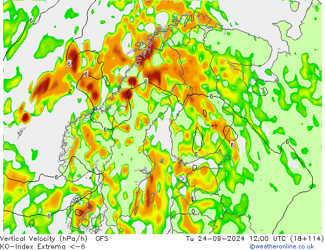 Konvektiv-Index GFS Di 24.09.2024 12 UTC