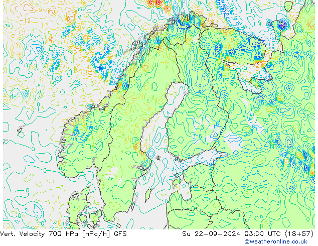 Vert. Velocity 700 hPa GFS dim 22.09.2024 03 UTC