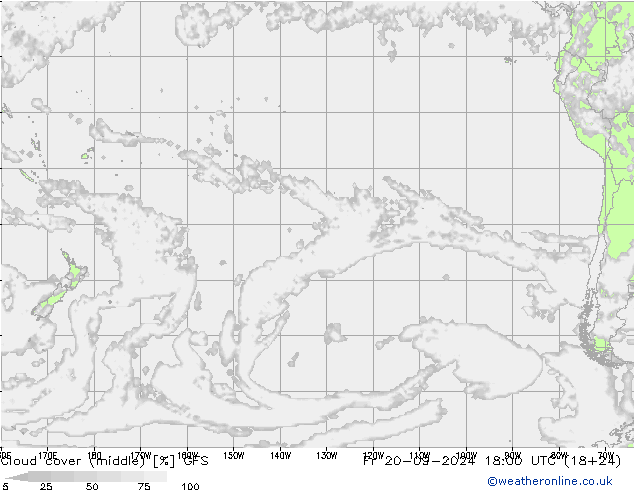 Cloud cover (middle) GFS Fr 20.09.2024 18 UTC