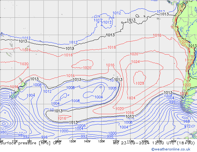 GFS: Po 23.09.2024 12 UTC