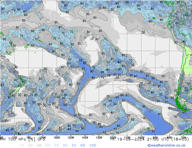 RH 700 hPa GFS Th 19.09.2024 21 UTC