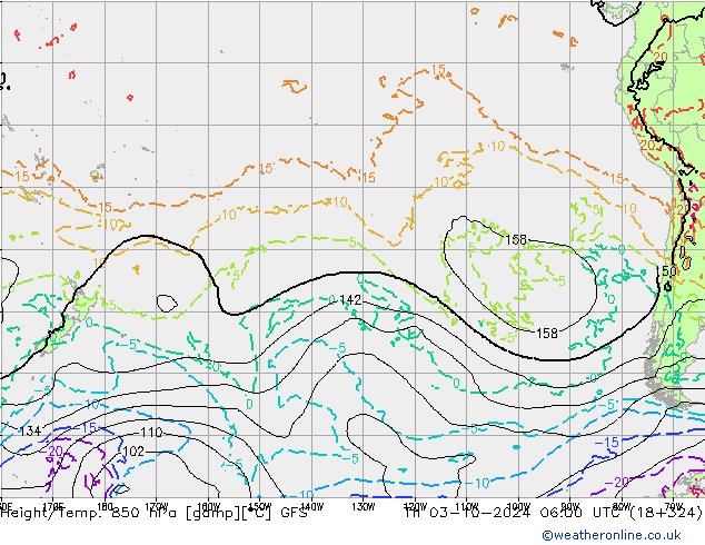 Height/Temp. 850 hPa GFS Th 03.10.2024 06 UTC