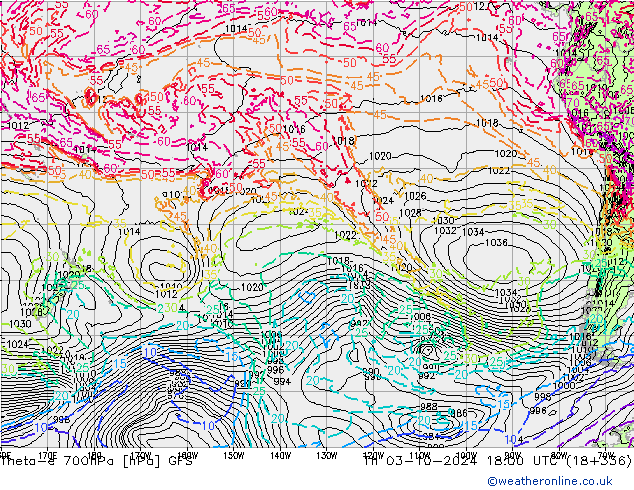 Theta-e 700hPa GFS  03.10.2024 18 UTC