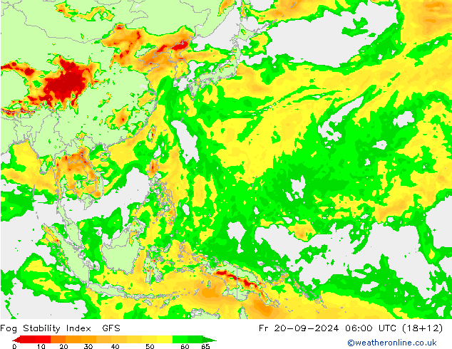 Fog Stability Index GFS Pá 20.09.2024 06 UTC