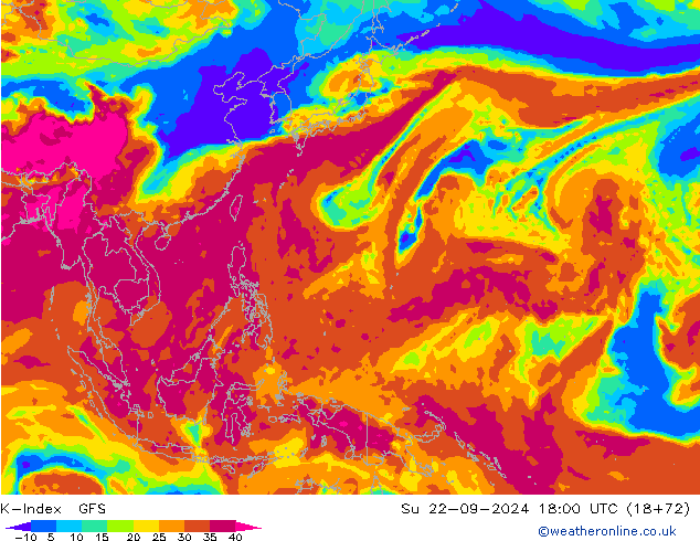 K-Index GFS dim 22.09.2024 18 UTC