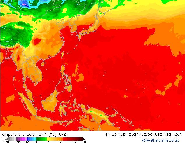 Темпер. мин. (2т) GFS пт 20.09.2024 00 UTC