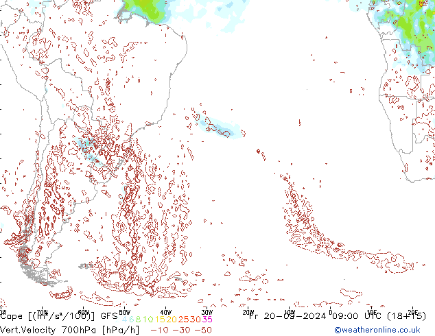 Cape GFS Fr 20.09.2024 09 UTC