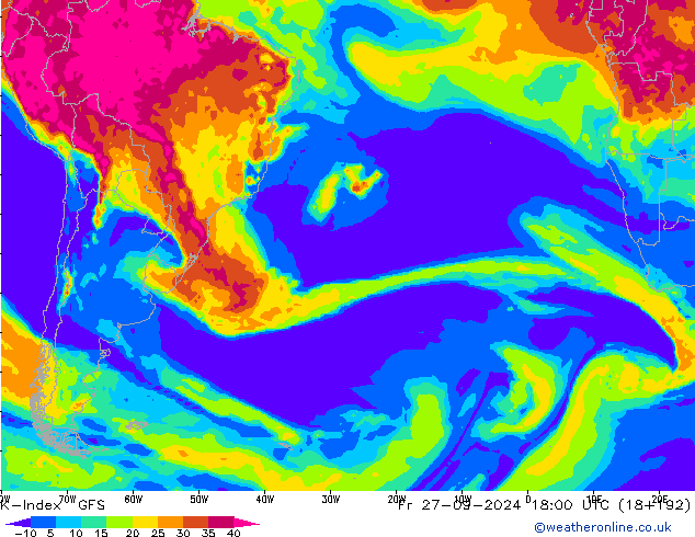 K-Index GFS Fr 27.09.2024 18 UTC