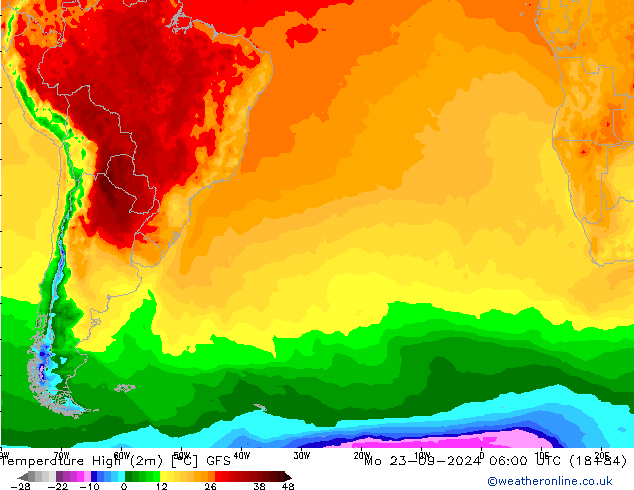 Temperature High (2m) GFS September 2024