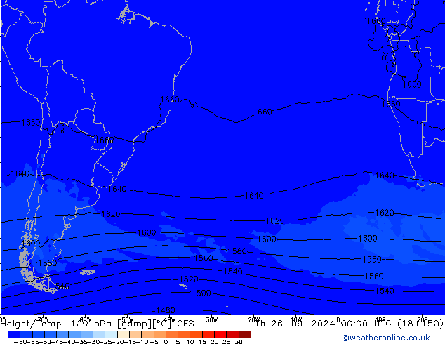 Height/Temp. 100 hPa GFS  26.09.2024 00 UTC