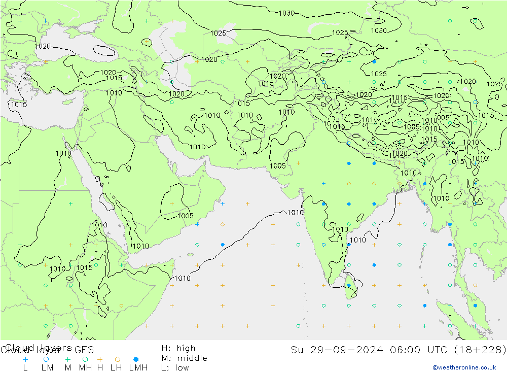 Cloud layer GFS Su 29.09.2024 06 UTC