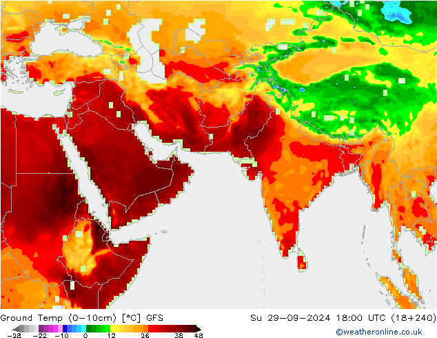 Temperatur 0-10 cm GFS So 29.09.2024 18 UTC