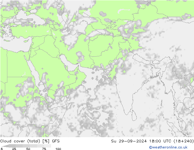 Wolken (gesamt) GFS So 29.09.2024 18 UTC