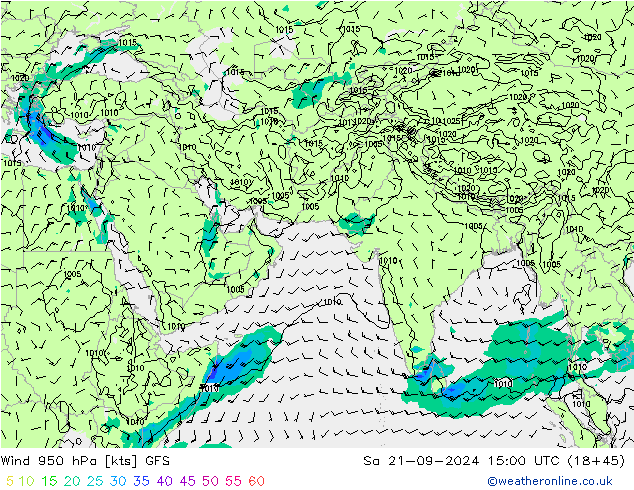 Wind 950 hPa GFS So 21.09.2024 15 UTC