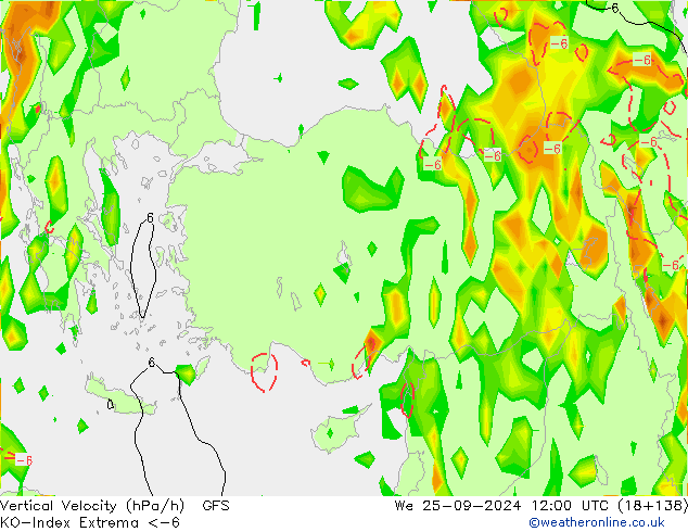 Convection-Index GFS We 25.09.2024 12 UTC