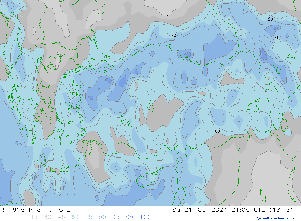 RV 925 hPa GFS za 21.09.2024 21 UTC