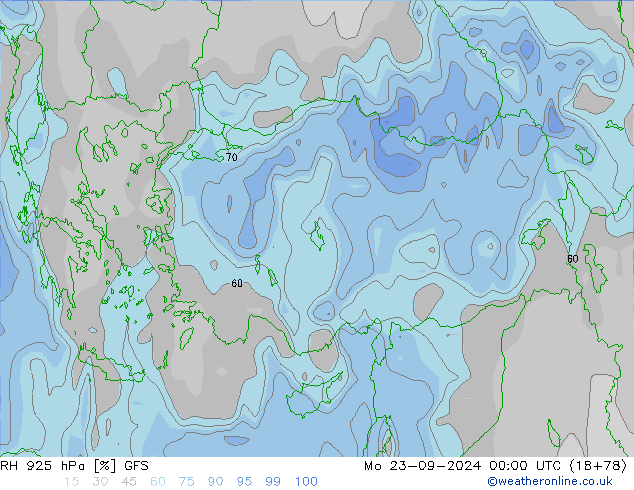 RH 925 hPa GFS September 2024