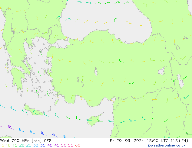 Wind 700 hPa GFS Pá 20.09.2024 18 UTC