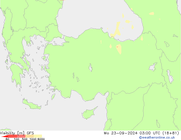 Visibilité GFS lun 23.09.2024 03 UTC