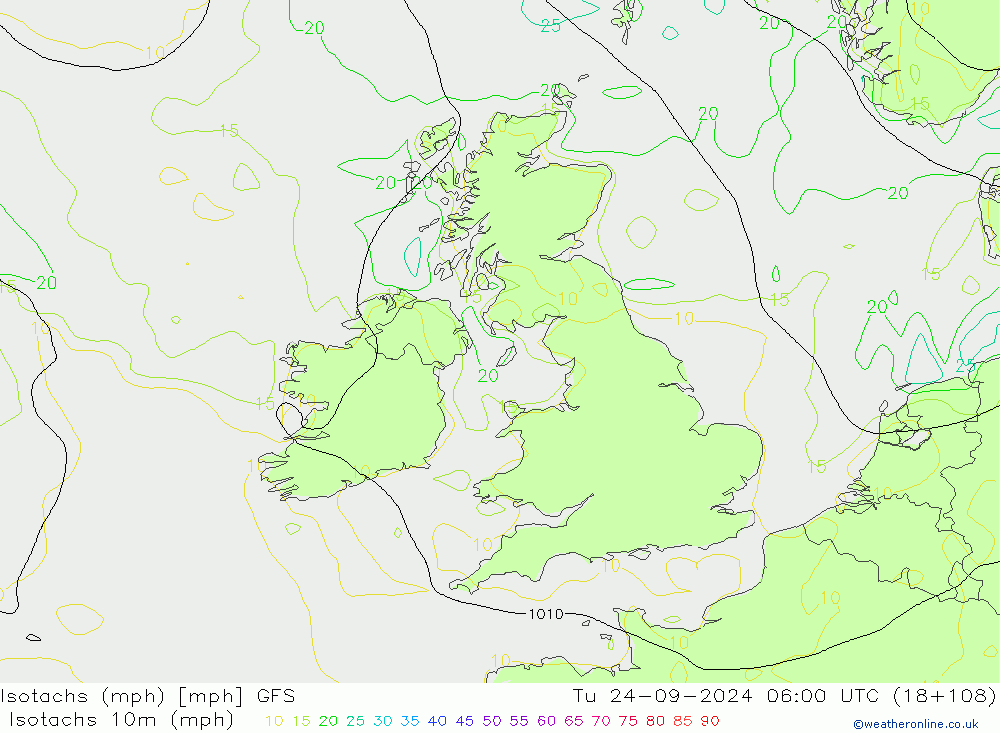 Isotachs (mph) GFS Ter 24.09.2024 06 UTC