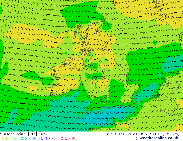 Bodenwind GFS Fr 20.09.2024 00 UTC