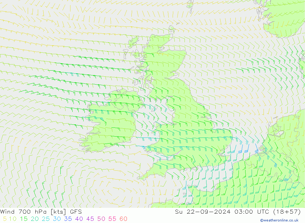 Wind 700 hPa GFS Su 22.09.2024 03 UTC