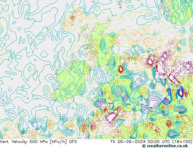 Vert. Velocity 500 hPa GFS Th 26.09.2024 00 UTC