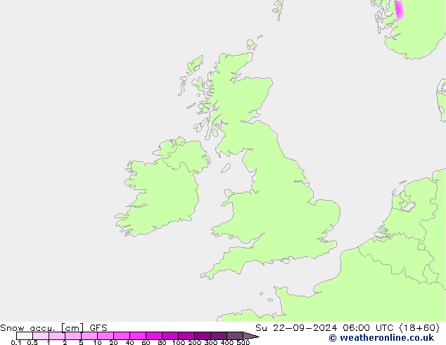 Snow accu. GFS nie. 22.09.2024 06 UTC