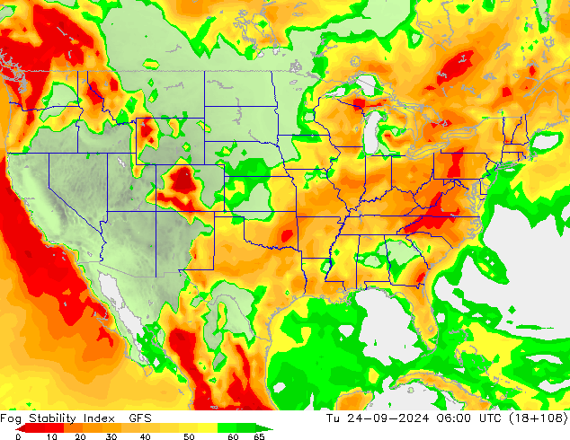 Fog Stability Index GFS mar 24.09.2024 06 UTC