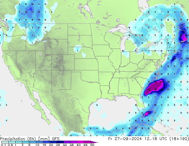 Z500/Rain (+SLP)/Z850 GFS Sex 27.09.2024 18 UTC