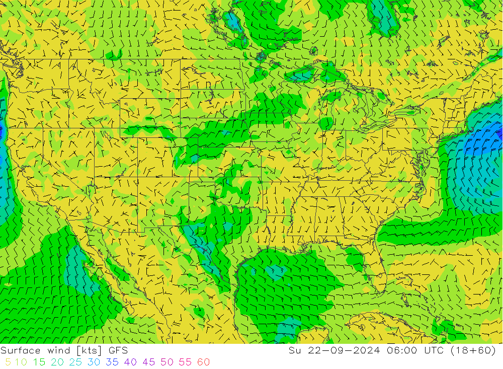 Bodenwind GFS So 22.09.2024 06 UTC