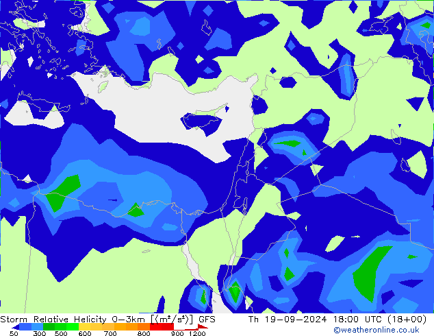 Storm Relative Helicity GFS Per 19.09.2024 18 UTC