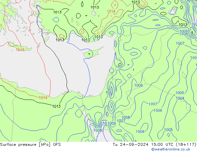 pressão do solo GFS Ter 24.09.2024 15 UTC