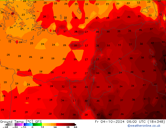 Topraküstü en düşük Sıc. GFS Cu 04.10.2024 06 UTC