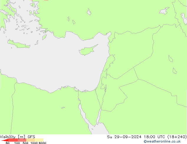 Visibility GFS Su 29.09.2024 18 UTC