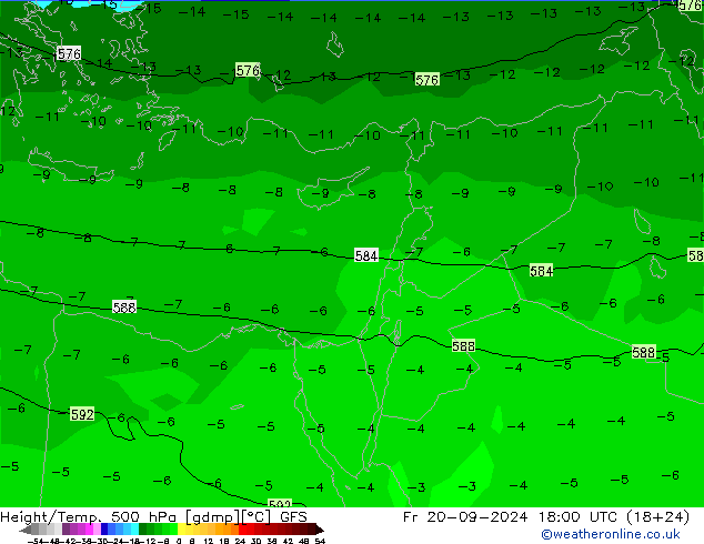 Z500/Rain (+SLP)/Z850 GFS Fr 20.09.2024 18 UTC