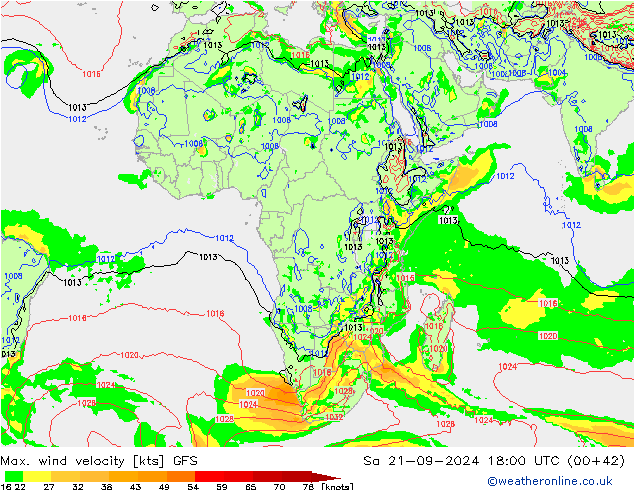 Max. wind velocity GFS  21.09.2024 18 UTC