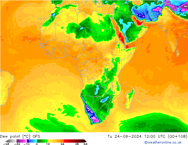 Dauwpunt GFS di 24.09.2024 12 UTC