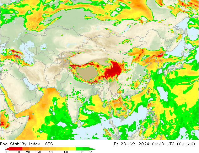 Fog Stability Index GFS Fr 20.09.2024 06 UTC