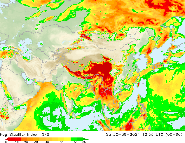 Fog Stability Index GFS dim 22.09.2024 12 UTC