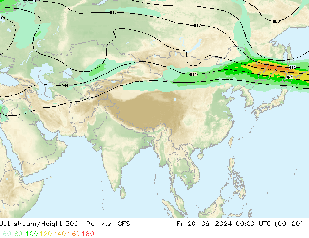 Jet stream/Height 300 hPa GFS Fr 20.09.2024 00 UTC