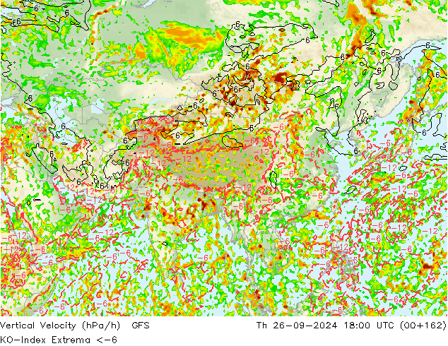 Convection-Index GFS Čt 26.09.2024 18 UTC