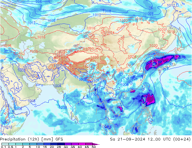 Nied. akkumuliert (12Std) GFS Sa 21.09.2024 00 UTC