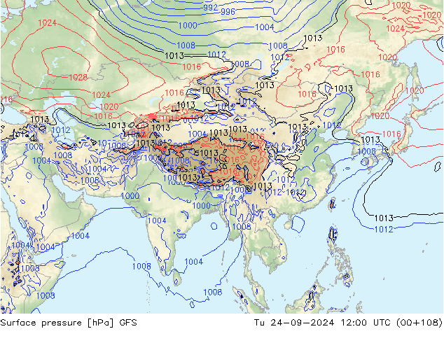 GFS: Út 24.09.2024 12 UTC