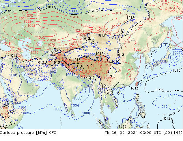 Surface pressure GFS Th 26.09.2024 00 UTC