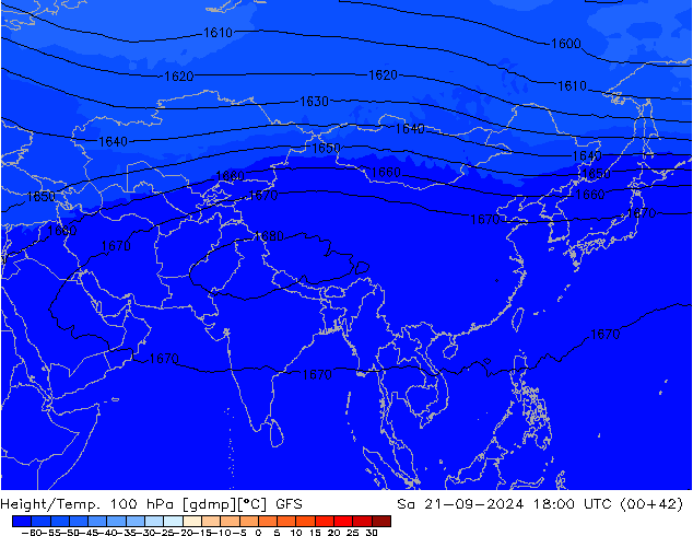 Hoogte/Temp. 100 hPa GFS za 21.09.2024 18 UTC