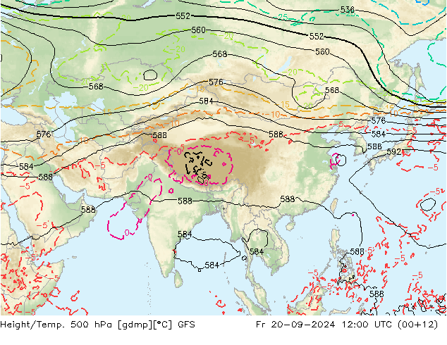 Z500/Regen(+SLP)/Z850 GFS vr 20.09.2024 12 UTC